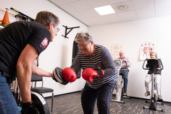 Boxen met fysiotherapeut